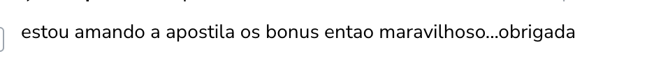 Depoimento sobre a apostila e os bônus